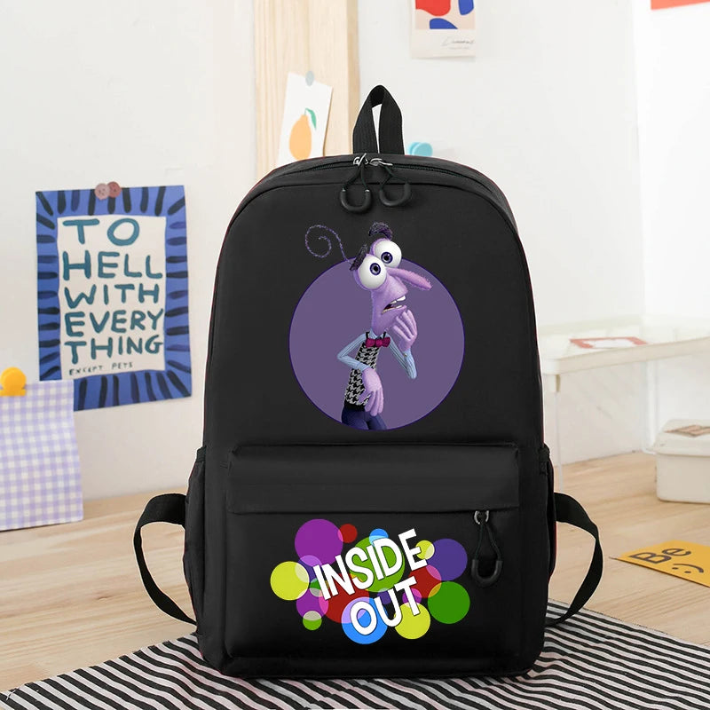 Disney Inside Out 2 Anime Printed Schoolbag Disney Kids Cartoon Cute Backpack Children Fashion Casual Book Bags Knapsack Gifts