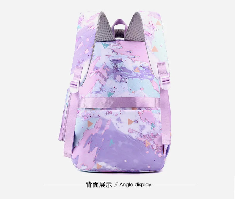 3Pcs/Set Camouflage Printing Kids Backpack For Girl Kids School Bag Children Waterproof Schoolbag Get Free Cartoon Pendant GIFT