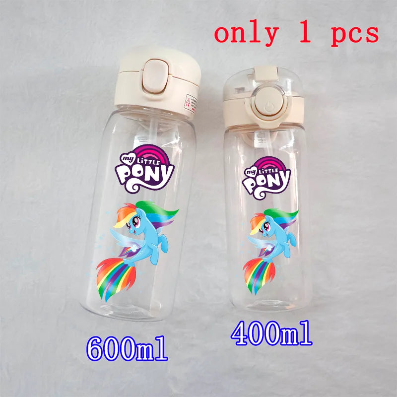 400/600ml My Little Pony Twilight Sparkle Transparent Plastic Water Cup Portable Leakproof Outdoor Sport Kids Drinking Bottle