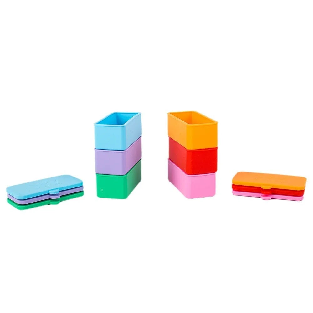 1/3pcs Silicone Food Distribution Box Red/Pink/Purple/Green/Orange/Blue 2/4 Inch Sauce Cups Lunch Box Containers Office