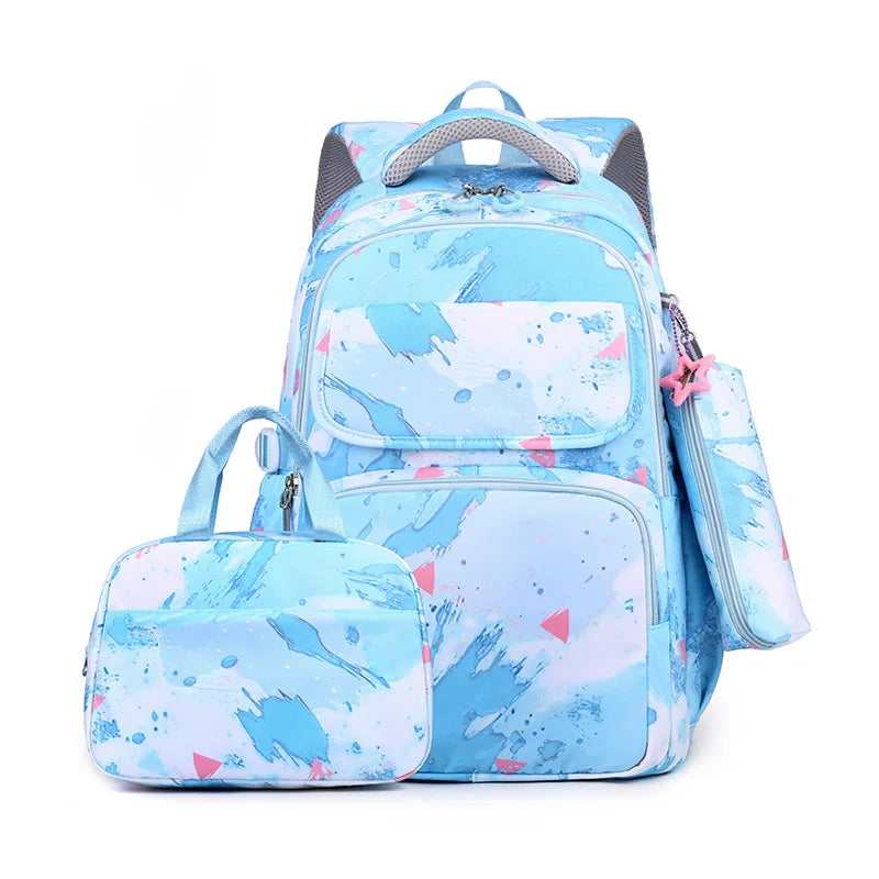 2024 NEW 3 Pcs Set Children Backpacks Cute Student School Bag for Girls Waterproof School bags With Lunch bag Pencil Case + GIFT