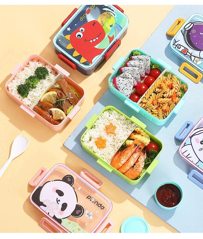 Cute Lunch Box for Kids Girls Boys With Compartments Bento Lunchbox School Child Leakproof Children's Food Snack Boxes New 2024