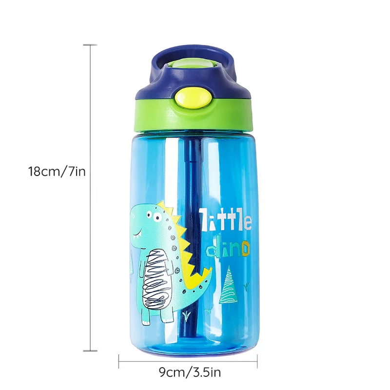 480ml large-capacity high-color value straw cup, student portable plastic cartoon water cup, summer high temperature resistant