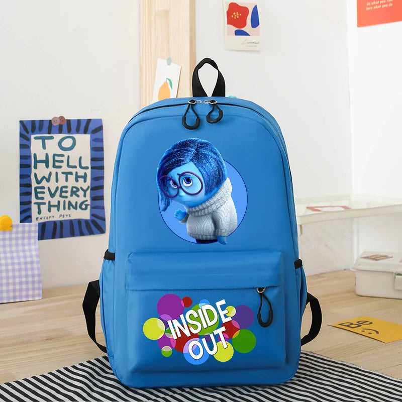 Disney Inside Out 2 Anime Printed Schoolbag Disney Kids Cartoon Cute Backpack Children Fashion Casual Book Bags Knapsack Gifts