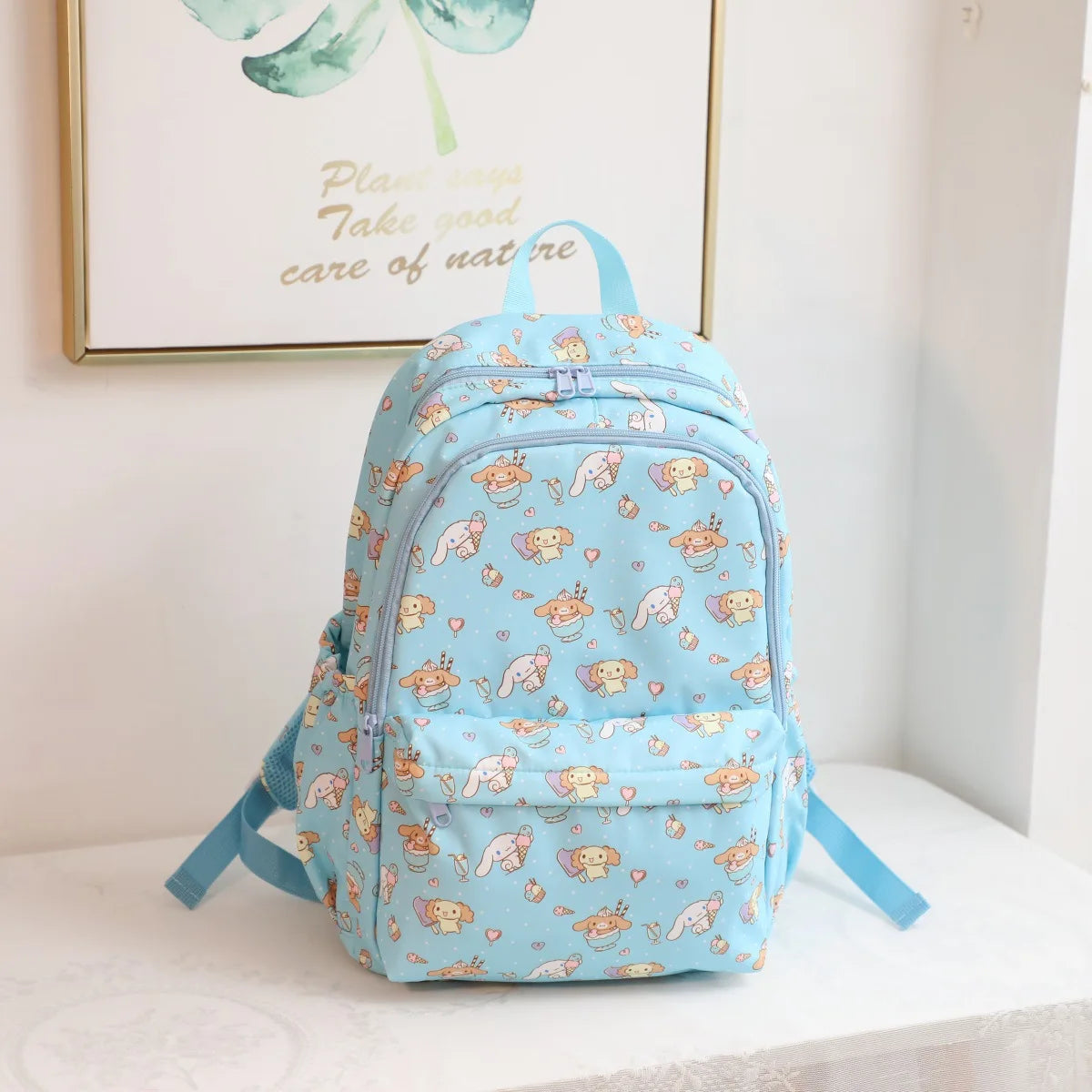 MINISO Sanrio Hello Kitty Fresh Large Capacity Load Reducing backpack Student High Quality Nylon Multi functional Backpack