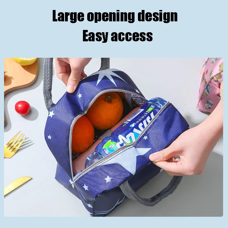 New Color Lunch Box Bag Thermal Insulation Bag Portable Lunch Bag Students With Meals Office Workers Thickened Aluminum Foil Bag