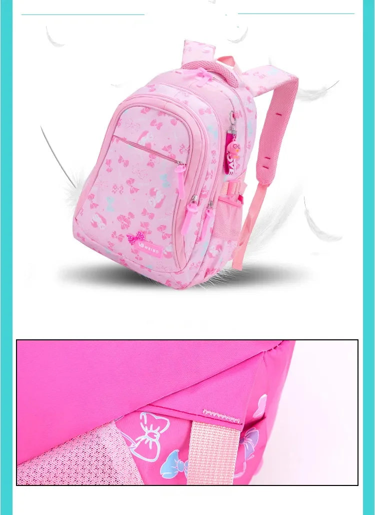 3pcs/set Bow Print school bags for teen Girls Primary Waterproof School bags Kids Student Princess Backpack Mochila Infantil