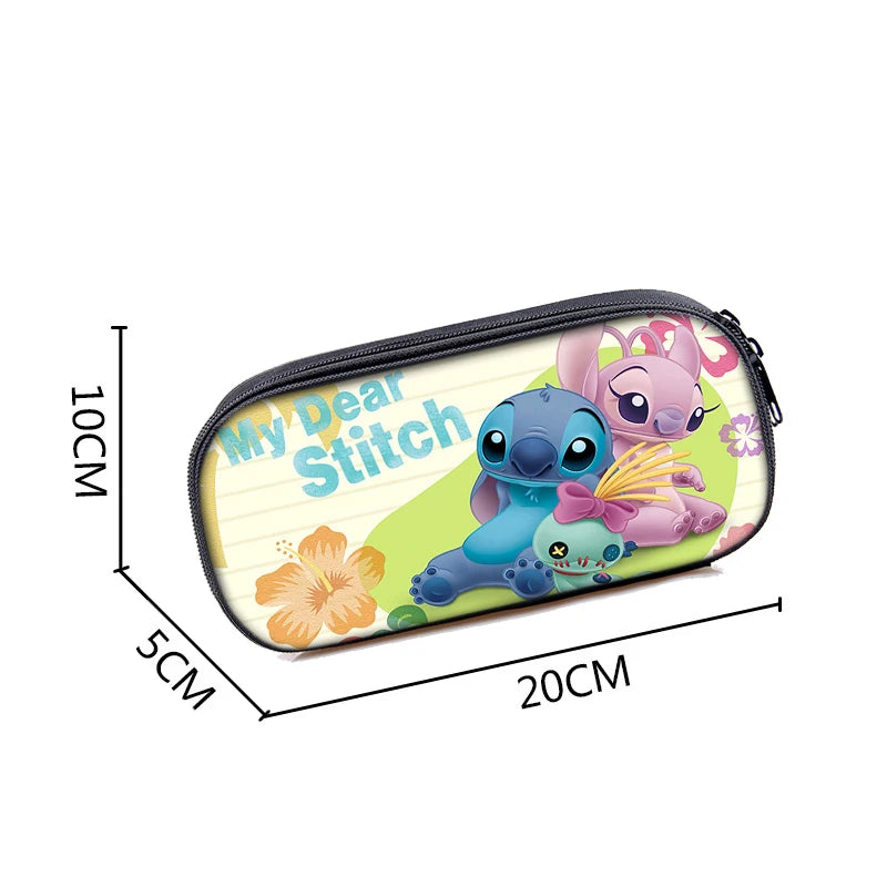 Aoger Lilo and Stitch Theme Pencil Bag Nylon pencil case children black to school supplies High Quality stationery set