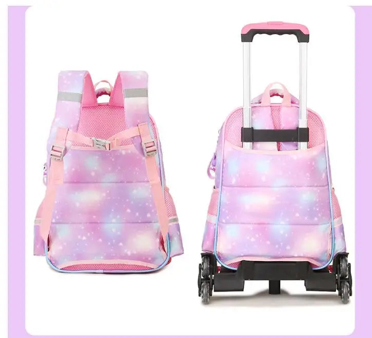 wheeled backpack for school bag with wheels kids School trolley bag for girls School Rolling backpack Bags Children Mochilas