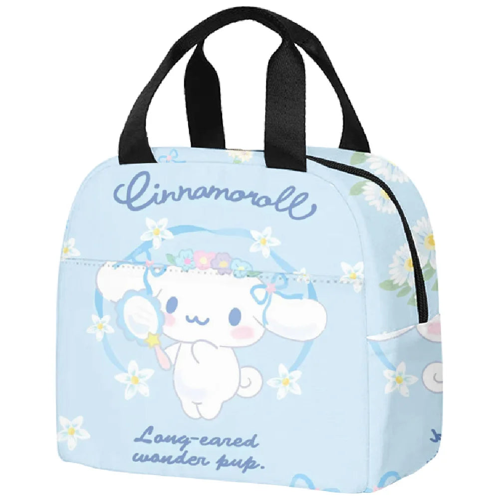 Cinnamorolls Series Student Portable Insulation Effect Lunch Box Bag Cute Cartoon Printing Lunch Bags Oxford Fabric Material Bag