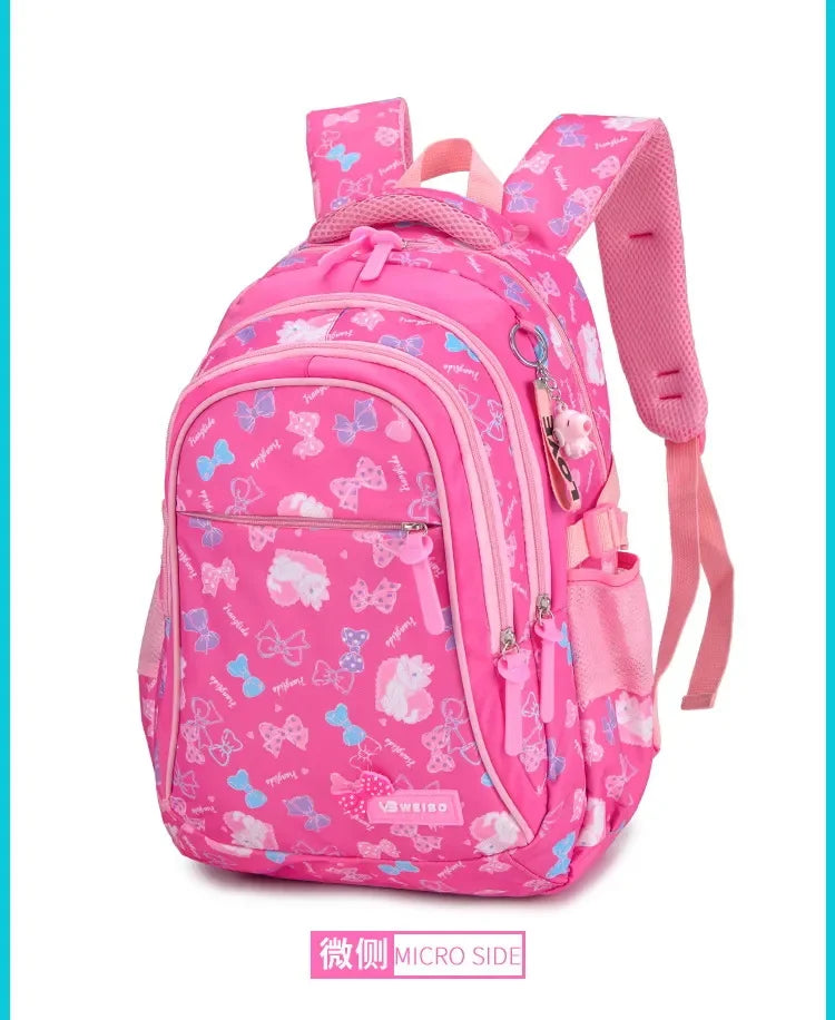 3pcs/set Bow Print school bags for teen Girls Primary Waterproof School bags Kids Student Princess Backpack Mochila Infantil