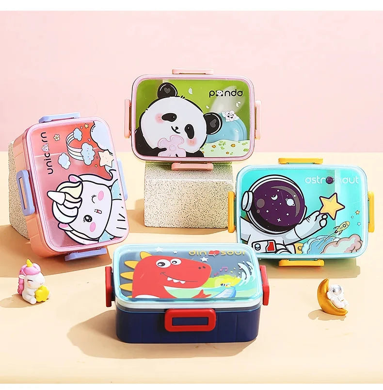 Cute Lunch Box for Kids Girls Boys With Compartments Bento Lunchbox School Child Leakproof Children's Food Snack Boxes New 2024