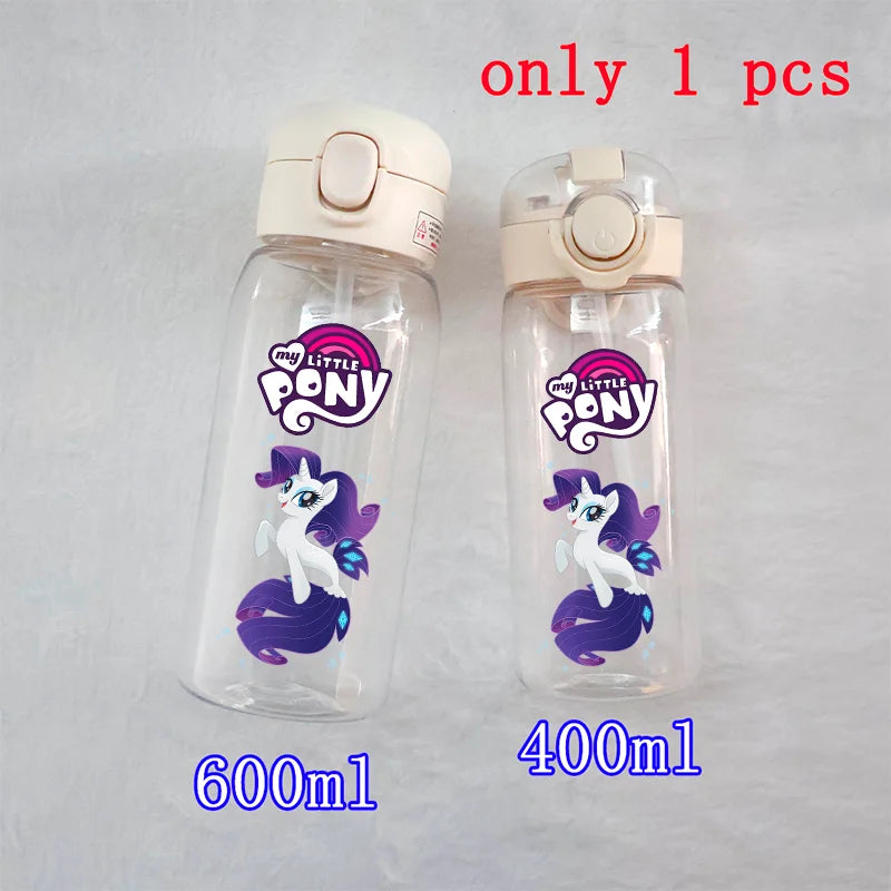 400/600ml My Little Pony Twilight Sparkle Transparent Plastic Water Cup Portable Leakproof Outdoor Sport Kids Drinking Bottle