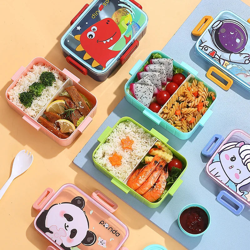 Cute Lunch Box for Kids Girls Boys With Compartments Bento Lunchbox School Child Leakproof Children's Food Snack Boxes New 2024