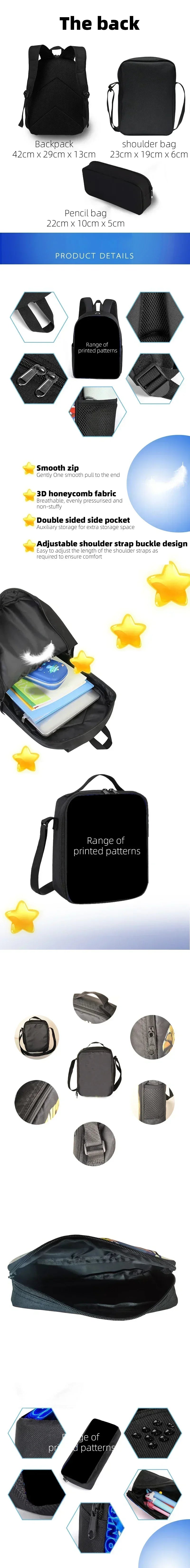 3Pcs/set Children's Skibidi Toilet Titan Speakerman Backpack School Bag & Storage Bags Shoulder Bag & Pencil Bag