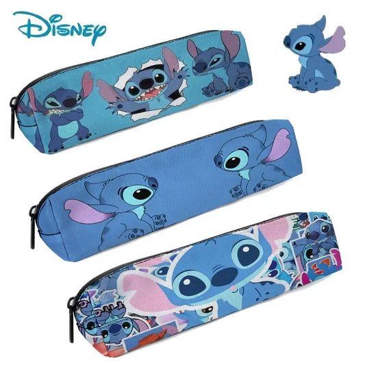 Disney Stitch Pencil Case Cartoon Figure Lilo & Stitch Pen Bag Students School Supplies Large Pen Eraser Ruler Storage Bag  gift