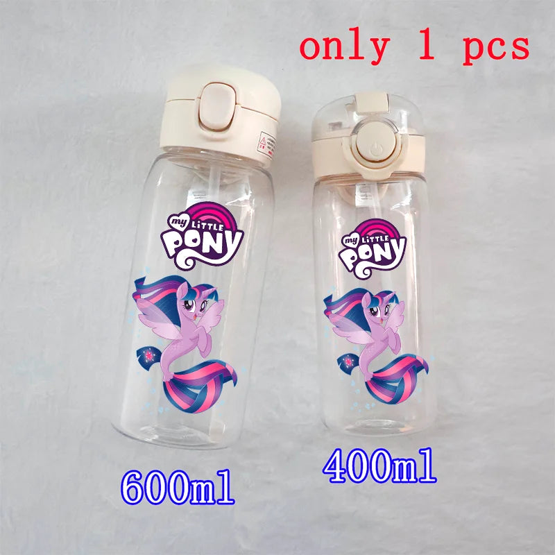 400/600ml My Little Pony Twilight Sparkle Transparent Plastic Water Cup Portable Leakproof Outdoor Sport Kids Drinking Bottle