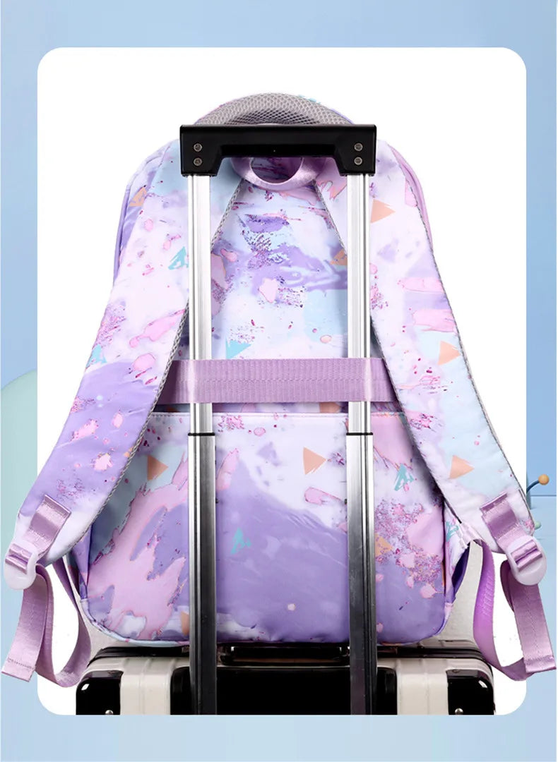 3Pcs/Set Camouflage Printing Kids Backpack For Girl Kids School Bag Children Waterproof Schoolbag Get Free Cartoon Pendant GIFT