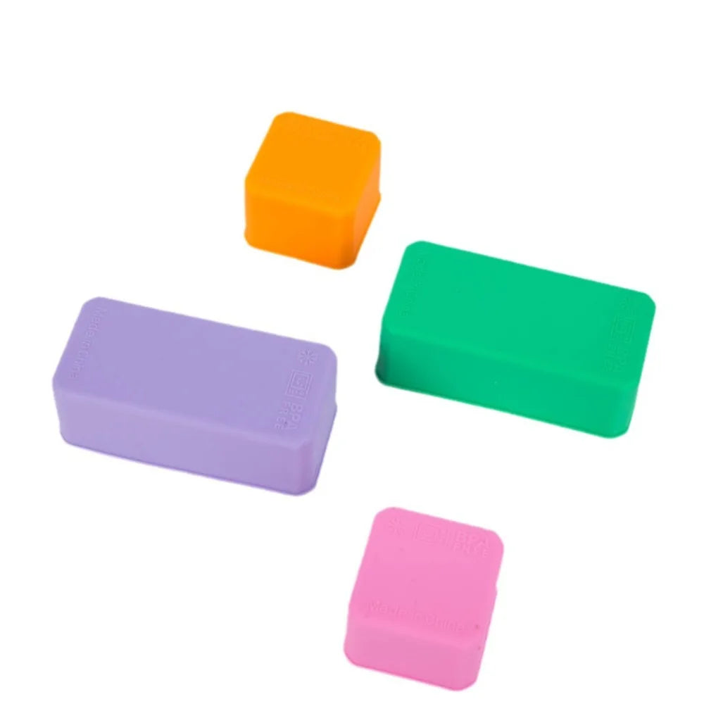 1/3pcs Silicone Food Distribution Box Red/Pink/Purple/Green/Orange/Blue 2/4 Inch Sauce Cups Lunch Box Containers Office