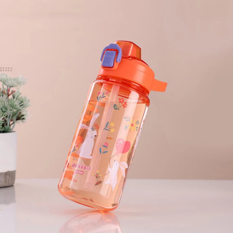 Straw Plastic Water Bottle Large Portable Travel Bottle Sports Fitness Cup High Value Big Fat Cup Adult Universal