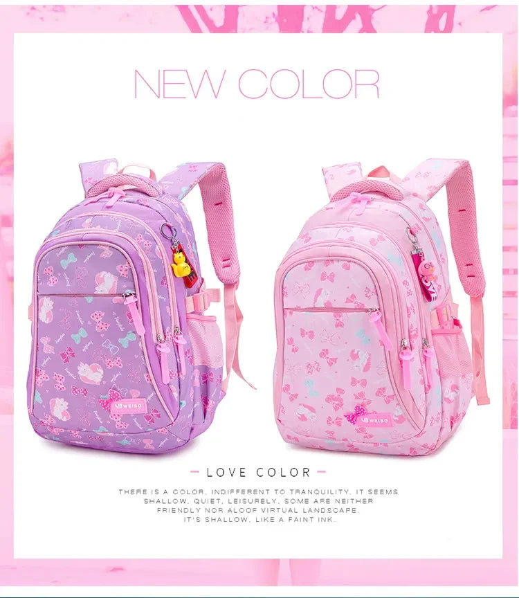 3pcs/set Bow Print school bags for teen Girls Primary Waterproof School bags Kids Student Princess Backpack Mochila Infantil