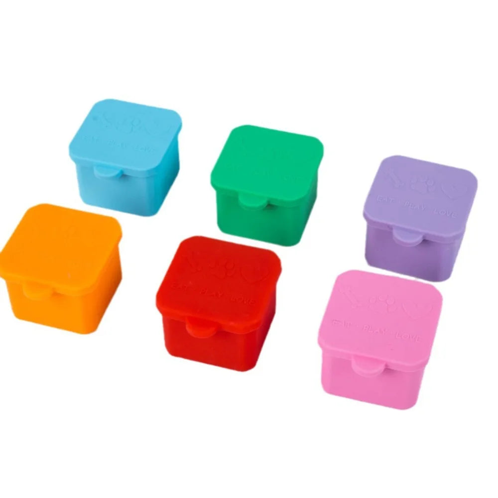 1/3pcs Silicone Food Distribution Box Red/Pink/Purple/Green/Orange/Blue 2/4 Inch Sauce Cups Lunch Box Containers Office