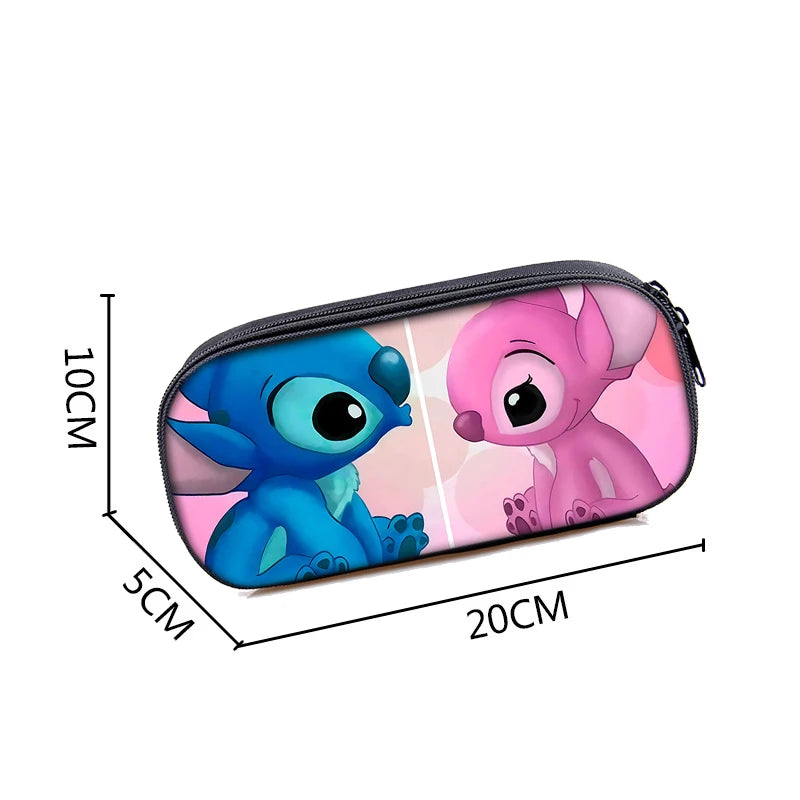 Aoger Lilo and Stitch Theme Pencil Bag Nylon pencil case children black to school supplies High Quality stationery set