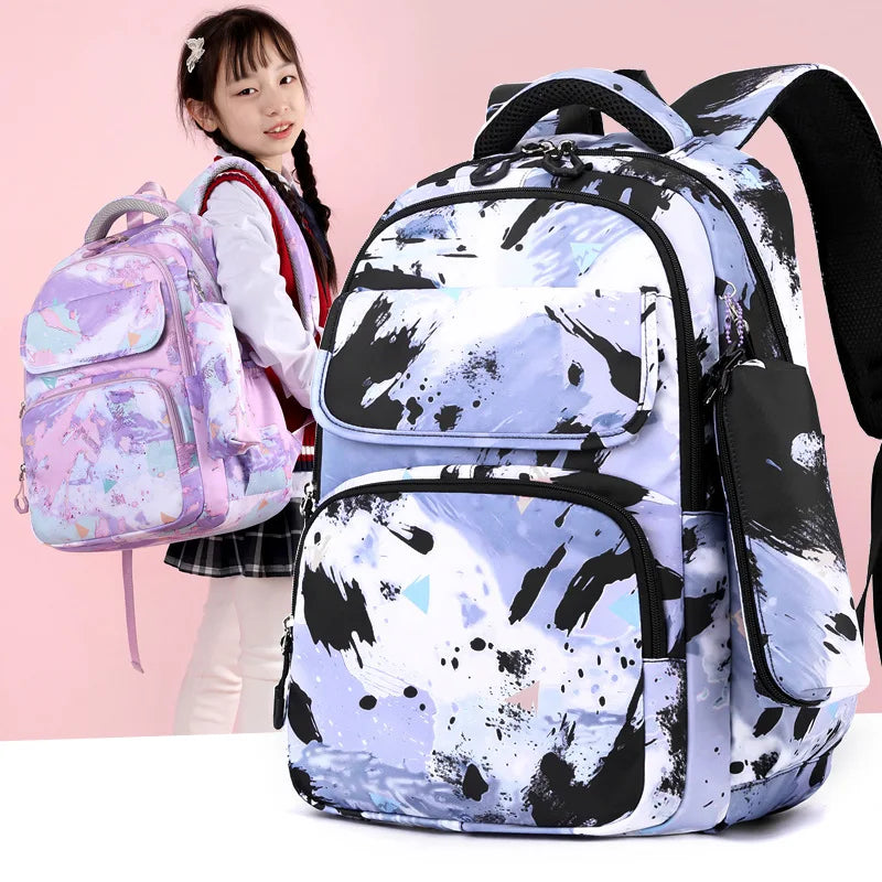 3Pcs/Set Camouflage Printing Kids Backpack For Girl Kids School Bag Children Waterproof Schoolbag Get Free Cartoon Pendant GIFT