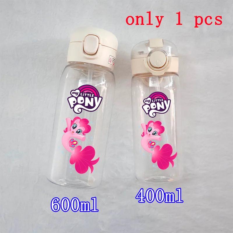 400/600ml My Little Pony Twilight Sparkle Transparent Plastic Water Cup Portable Leakproof Outdoor Sport Kids Drinking Bottle