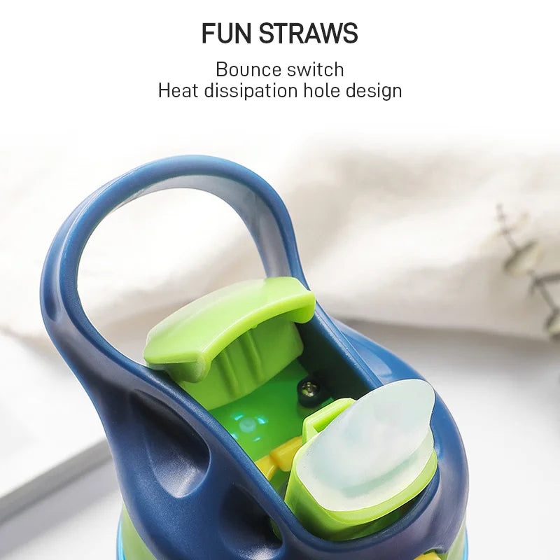 480ml large-capacity high-color value straw cup, student portable plastic cartoon water cup, summer high temperature resistant