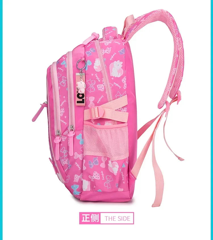 3pcs/set Bow Print school bags for teen Girls Primary Waterproof School bags Kids Student Princess Backpack Mochila Infantil