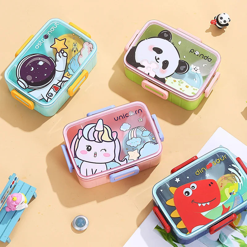 Cute Lunch Box for Kids Girls Boys With Compartments Bento Lunchbox School Child Leakproof Children's Food Snack Boxes New 2024