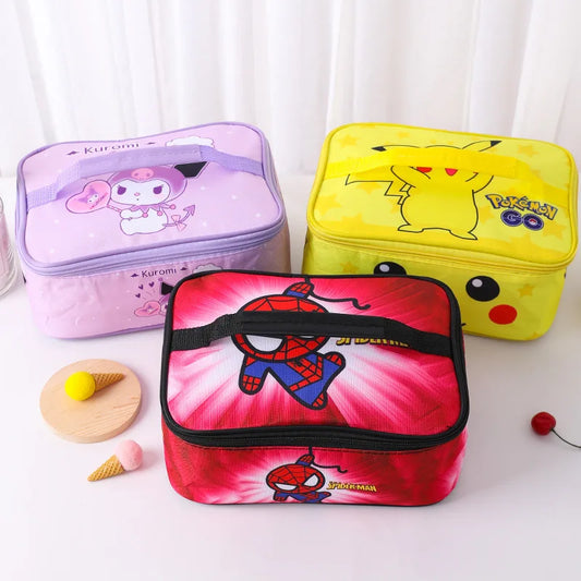 Disney cartoon frozen  cars avenger Spider-Man cute lunch box bag kitty  handbag Outdoor  tote bag