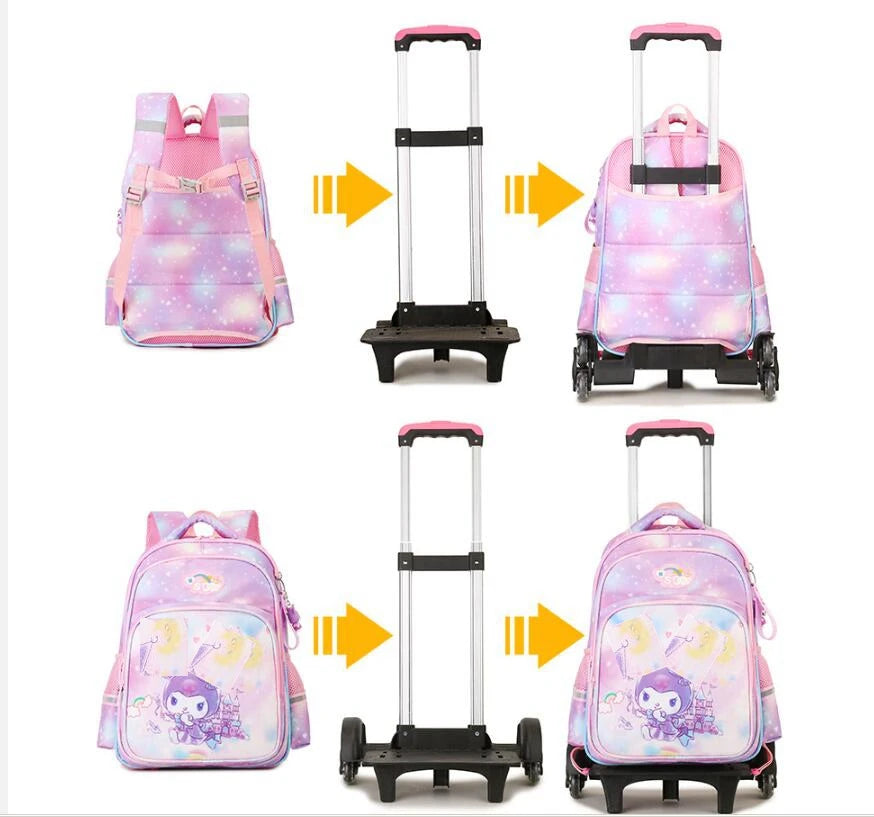 wheeled backpack for school bag with wheels kids School trolley bag for girls School Rolling backpack Bags Children Mochilas