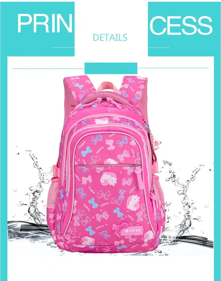 3pcs/set Bow Print school bags for teen Girls Primary Waterproof School bags Kids Student Princess Backpack Mochila Infantil