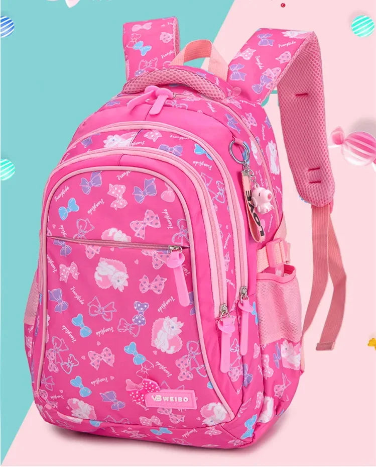 3pcs/set Bow Print school bags for teen Girls Primary Waterproof School bags Kids Student Princess Backpack Mochila Infantil