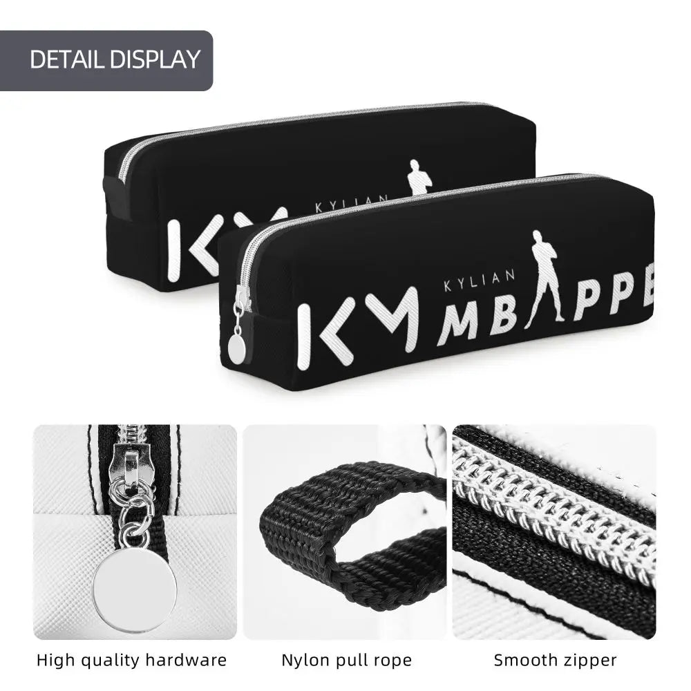 Mbappe KM Football Pencil Case Soccer Star Pen Bags Student Large Storage Students School Cosmetic Pencilcases