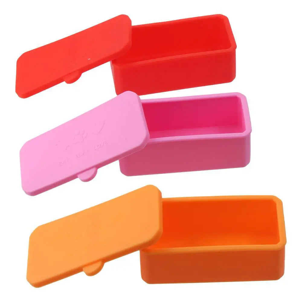 1/3pcs Silicone Food Distribution Box Red/Pink/Purple/Green/Orange/Blue 2/4 Inch Sauce Cups Lunch Box Containers Office