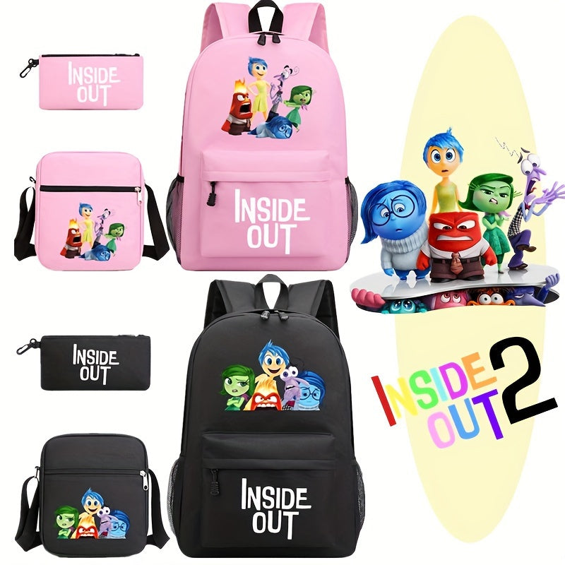 Inside Out Three-Piece Backpack Set: Authorized Brain Intelligence Team Backpacks for Students - Large Capacity, Shoulder Straps, and No Feathers - Suitable for Ages 14 and Up