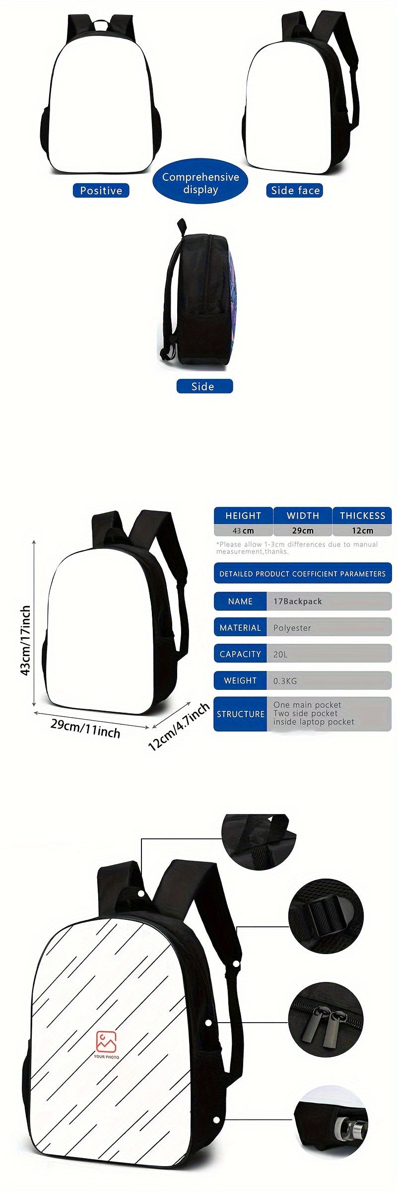 3pcs Backpack Set, Football Player Print, Suitable For Teenagers, Boys And Girls, Durable Lightweight, Suitable For Students