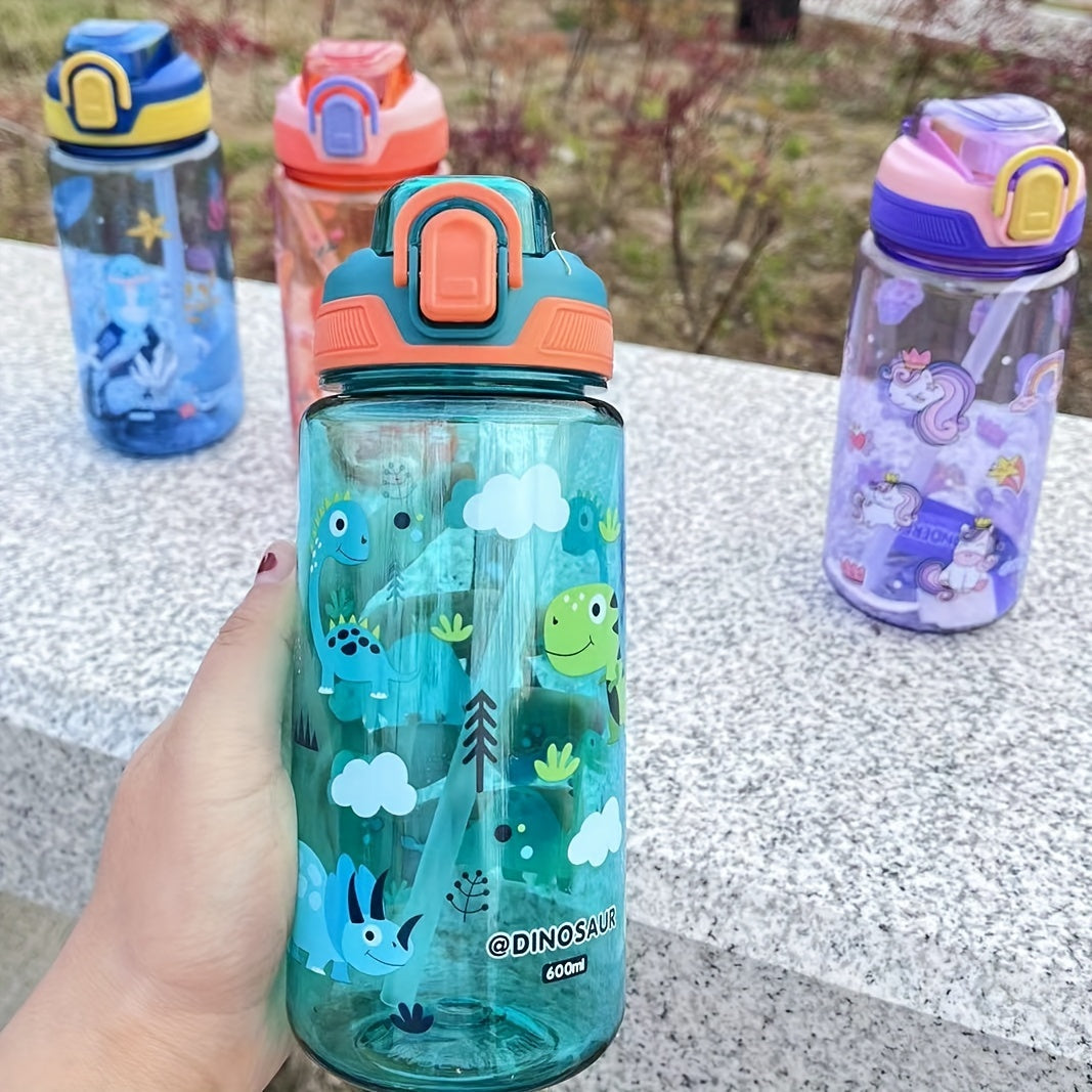 1pc 600ml Cute Cartoon Sports Water Bottle - Leakproof And BPA-Free- Perfect For Outdoor Activities And Fitness