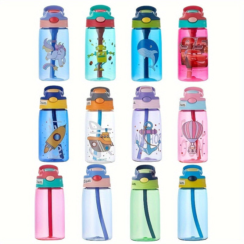 1pc, Cartoon Water Bottle, Sports Water Cups, Portable Drinking Cups, Travel Drinkware, Birthday Gifts