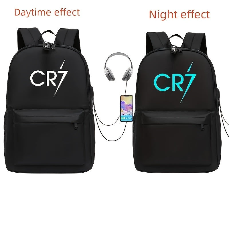 3pcs Luminous Lightweight Casual Travel & School Bags Set - Large Capacity Casual Backpack + Simple Crossbody Bag + Pen Case